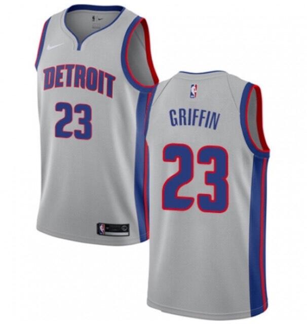 Men's Detroit Pistons #23 Blake Griffin Silver Stitched NBA Jersey Men's Detroit Pistons #23 Blake Griffin Silver Stitched NBA Jersey